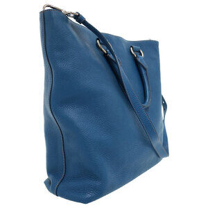 Prada convertible Daino tote Shoulder Bag Vitello leather shopping blue